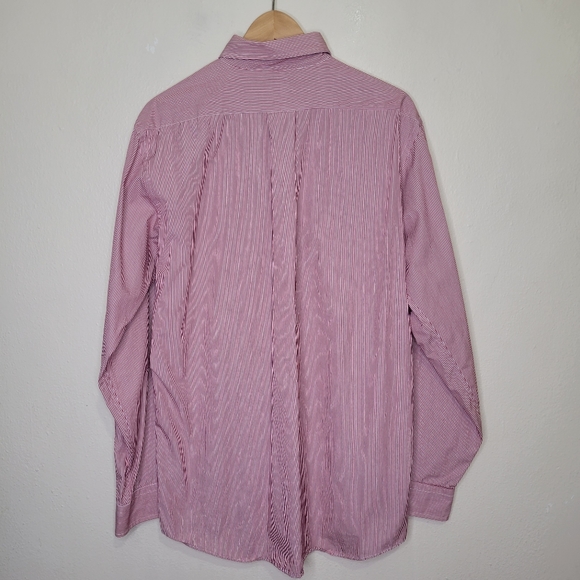 Jos. A. Bank 100% Cotton Red and White Striped Button Front, Size 16-36 - Picture 6 of 6